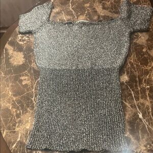 Kenar Black and White Knit Top